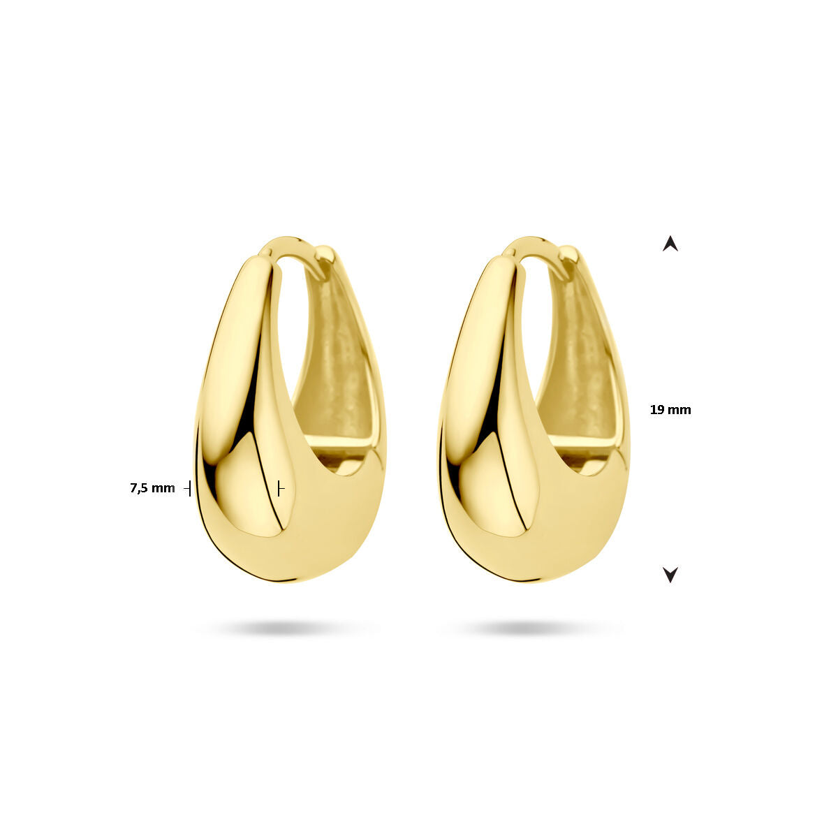 klipsy do uszu 19 mm 1 mikron srebro pozłacane (żółte)