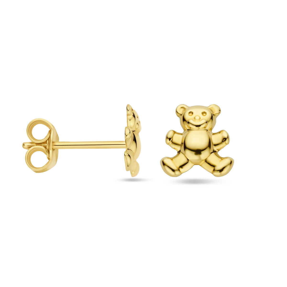 kolczyki wkrętki niedźwiedź 6,0 mm 14K żółte złoto
