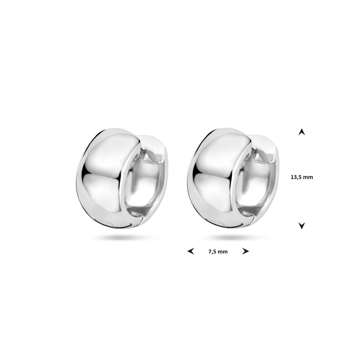 kolczyki koła 13,5 mm srebro rodowane