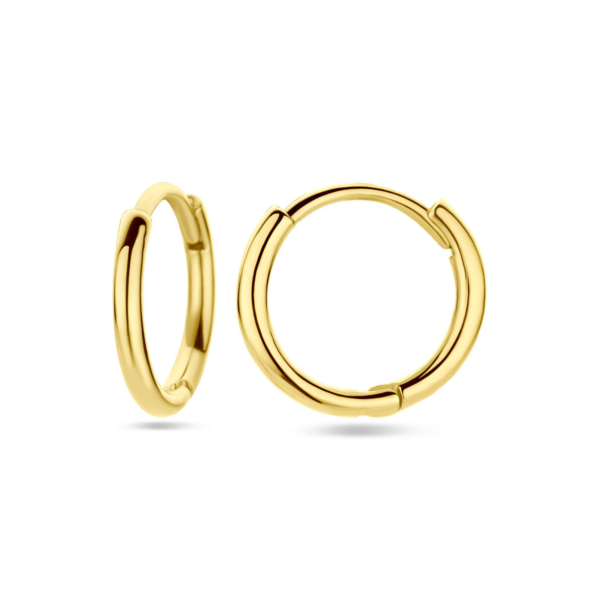 kolczyki koła 1,5 mm okrągła rura 14K żółte złoto