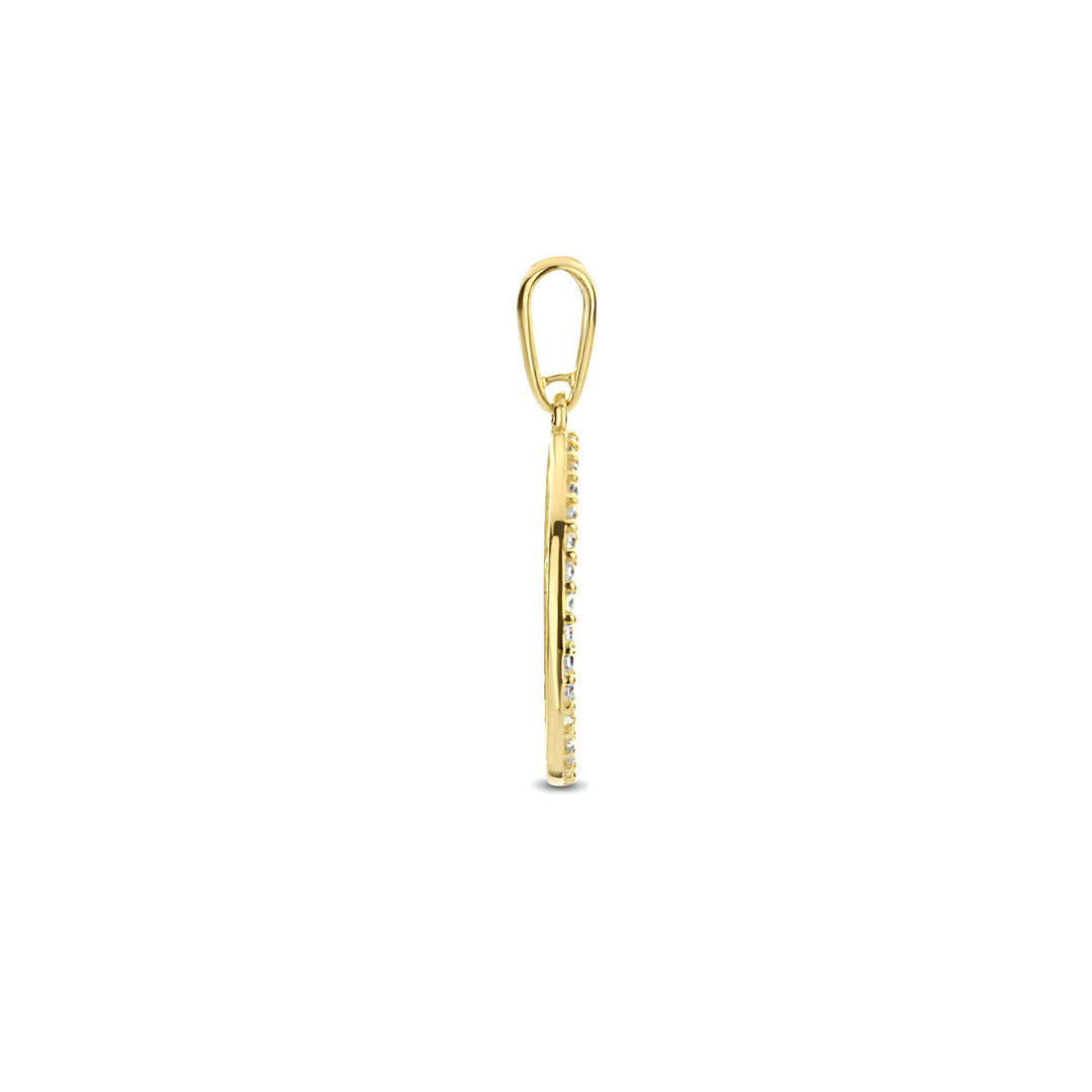 hanger levensboom zirkonia 14K geelgoud