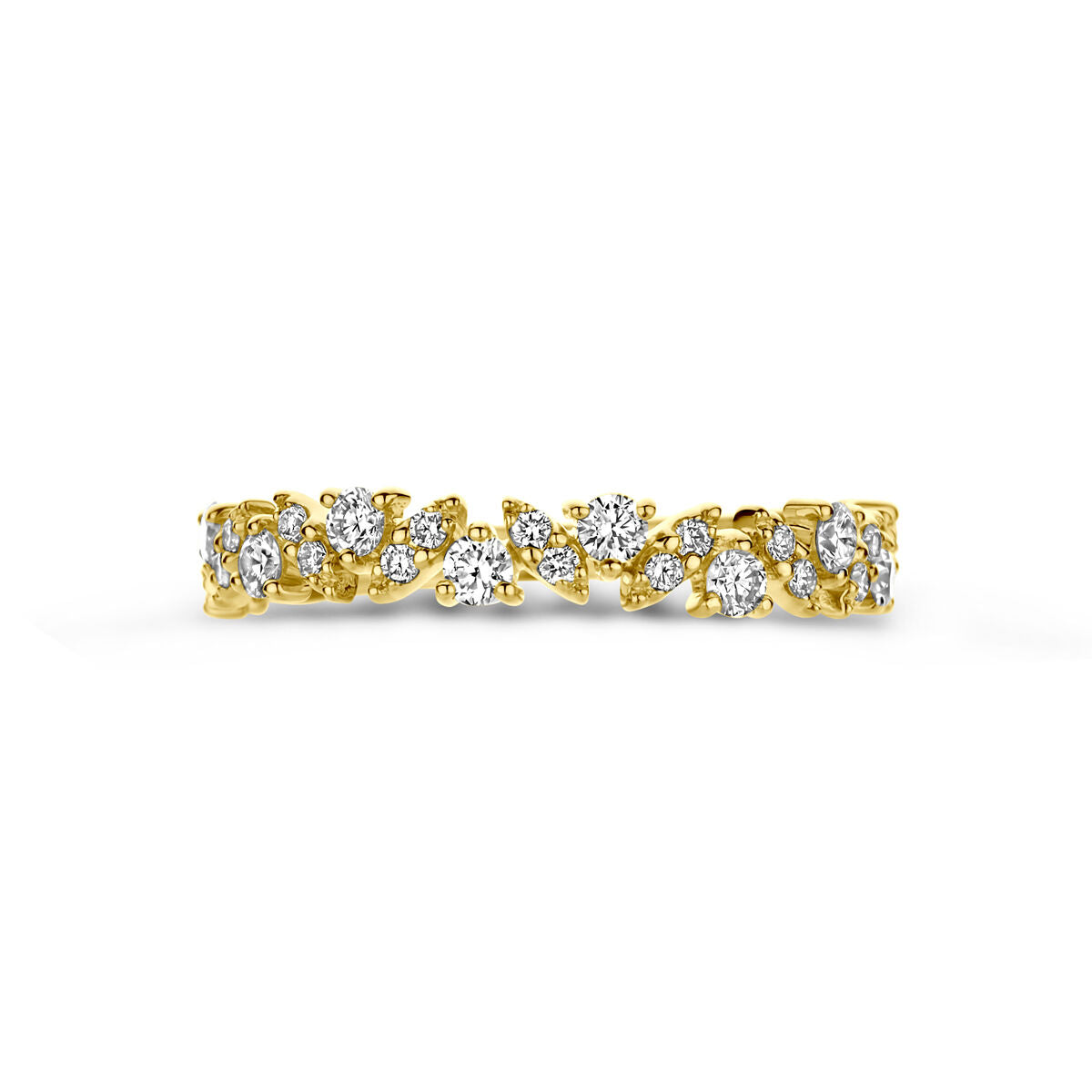 pierścionek diament 0.49ct h si 14K żółte złoto
