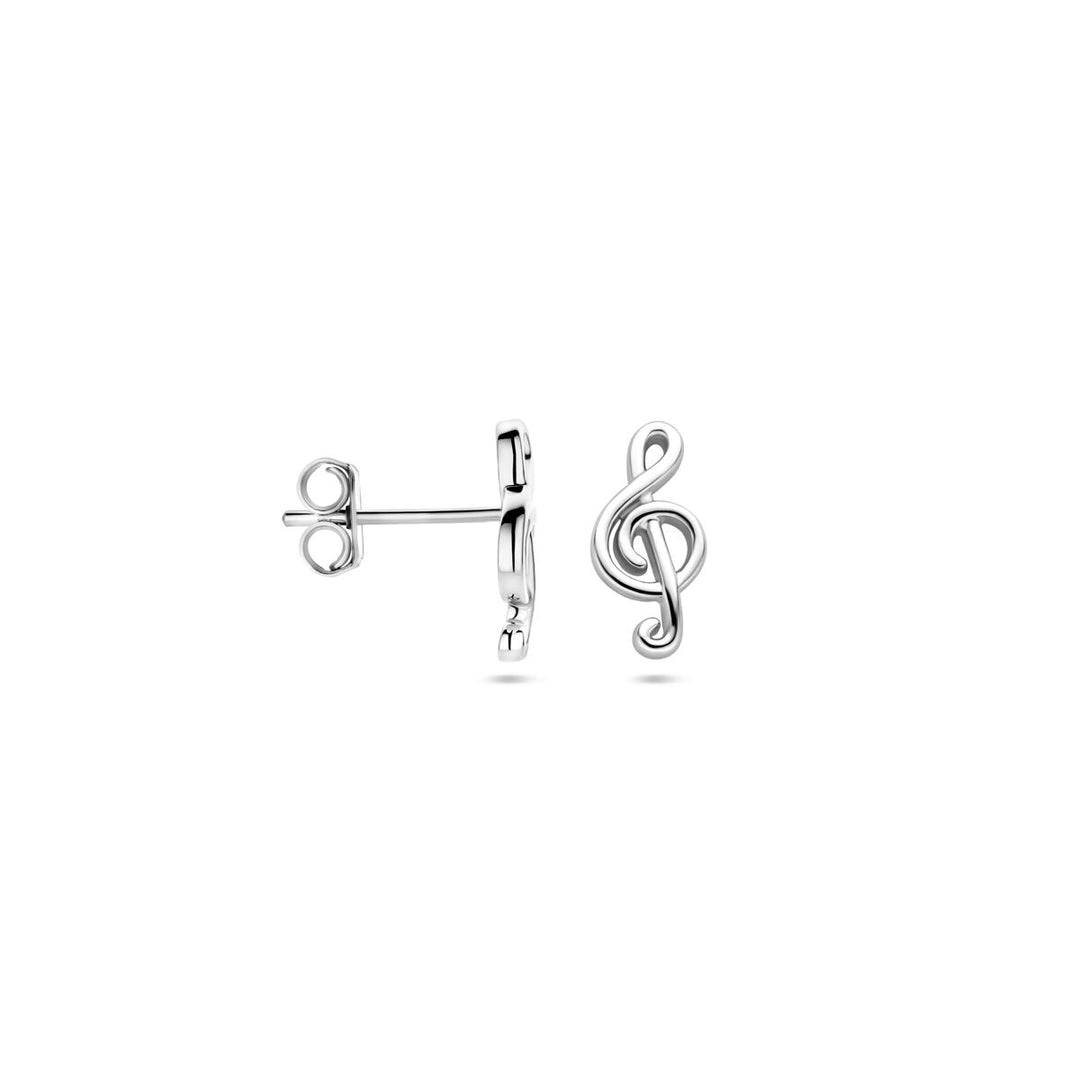 oorknoppen muzieknoot 12 mm zilver gerhodineerd