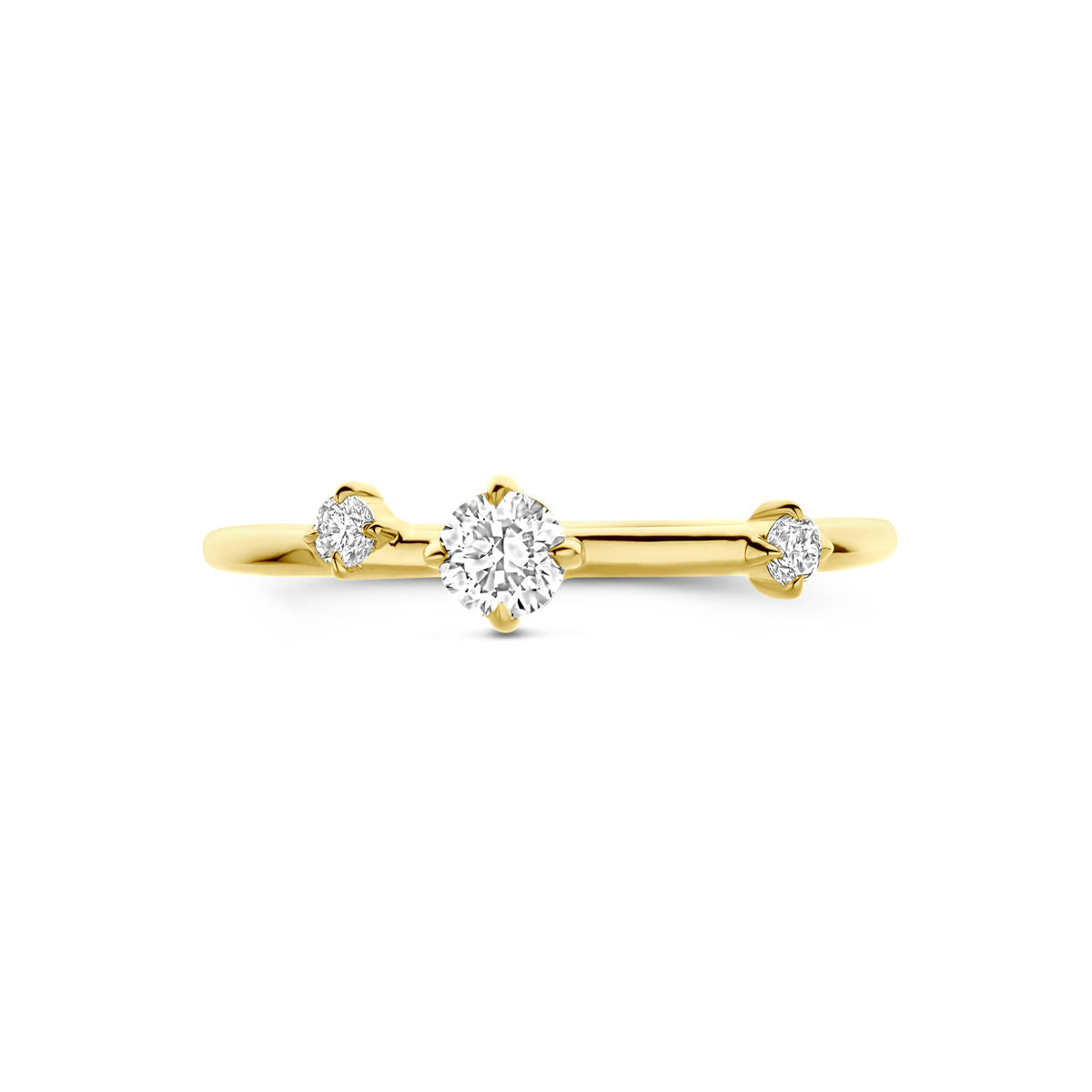 pierścionek z diamentem hodowanym w laboratorium 0.25ct h si 14K żółte złoto