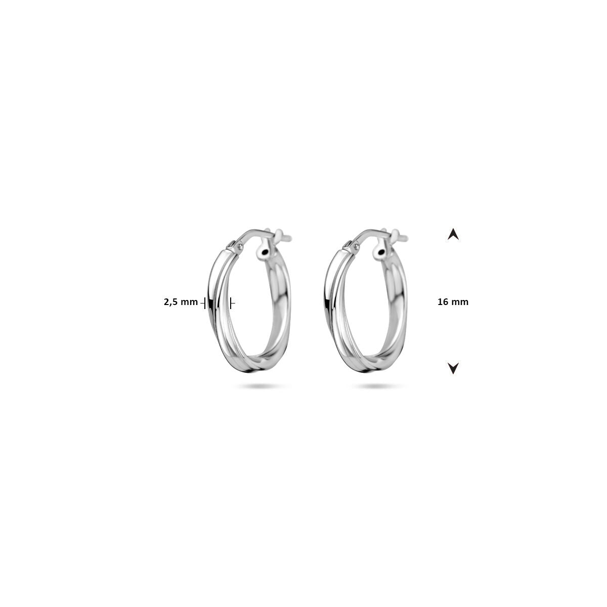 kolczyki koła skręcone 2,0 mm
