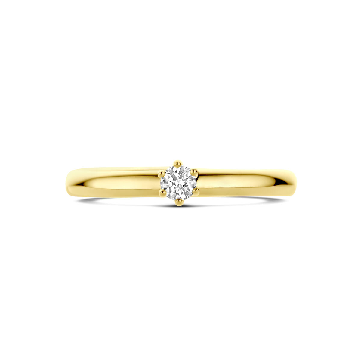pierścionek zaręczynowy diament 0.10ct h si 14K żółte złoto