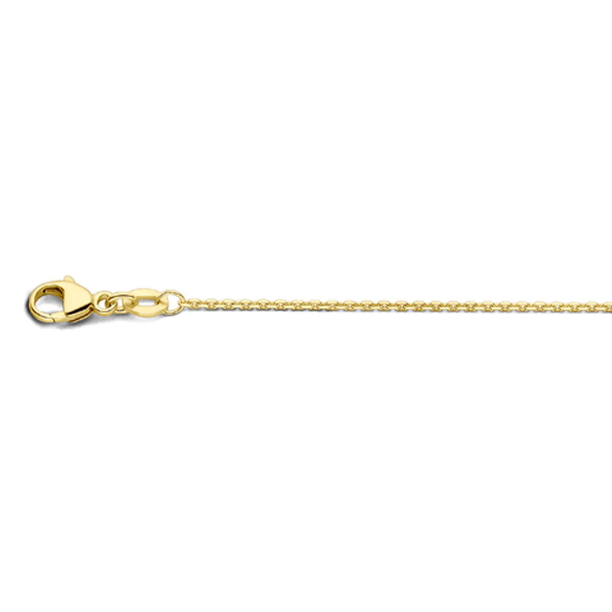 Złoty naszyjnik o grubości 1,1 mm z diamentowanym wykończeniem, długość 41-43-45 cm.