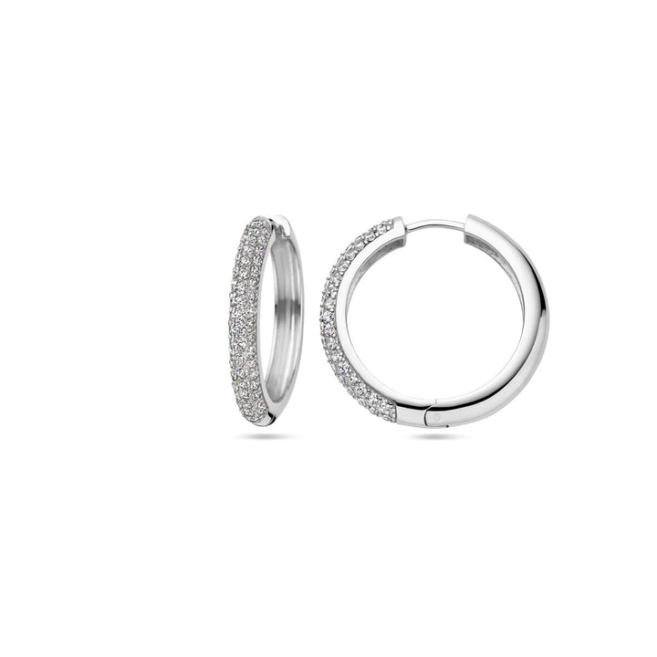 klapoorringen zirkonia zilver gerhodineerd