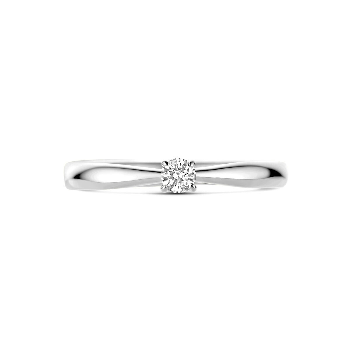 pierścionek z diamentem 0.10ct h si 14K białe złoto