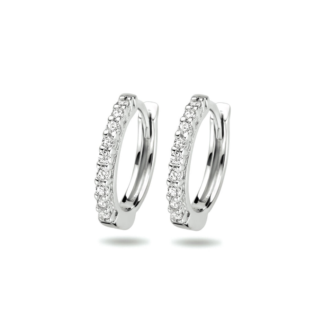 klapoorringen zirkonia zilver gerhodineerd