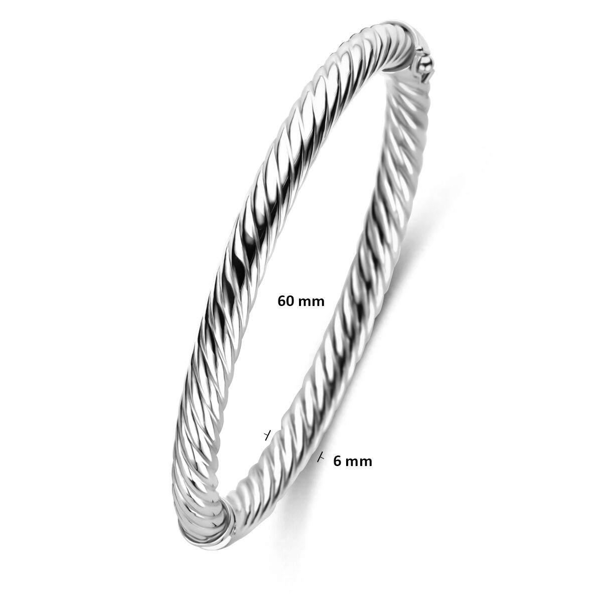 Srebrna bransoletka bangle 925 rodowana