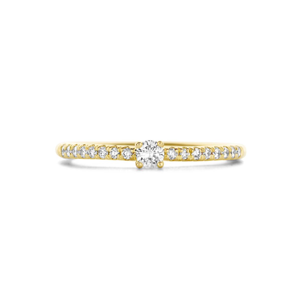 pierścionek z diamentem 0.25ct h si 14K żółte złoto