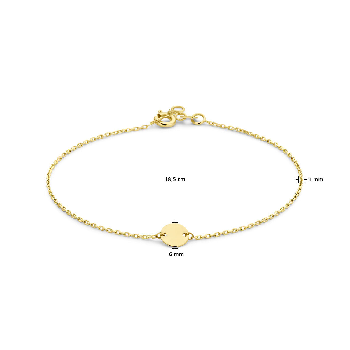 bransoletka okrągła 18,5 cm 14K żółte złoto