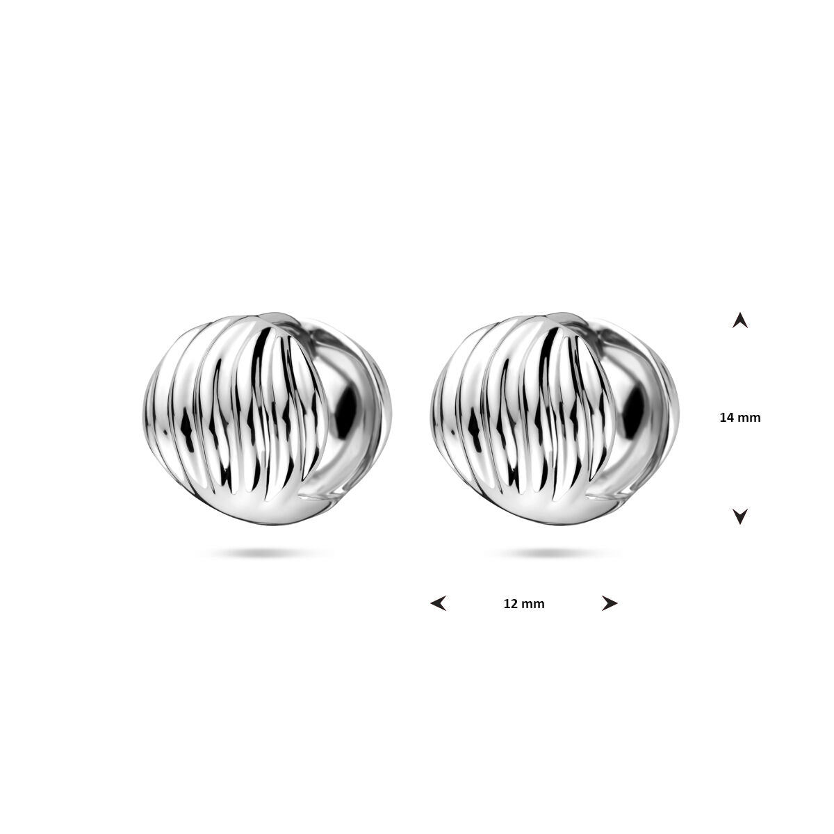 kolczyki koła 14 mm srebro rodowane