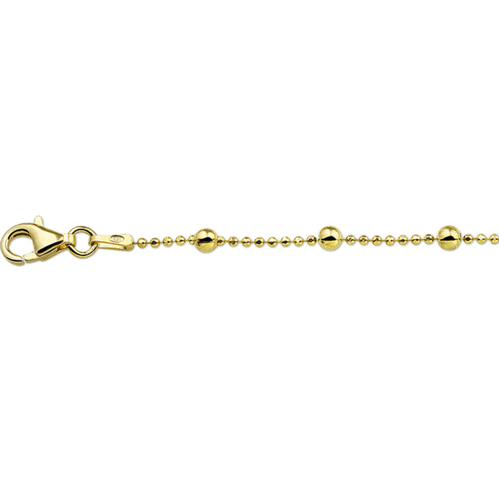 enkelbandje bolletjes 24 + 2 cm 3 micron zilver verguld (geel)