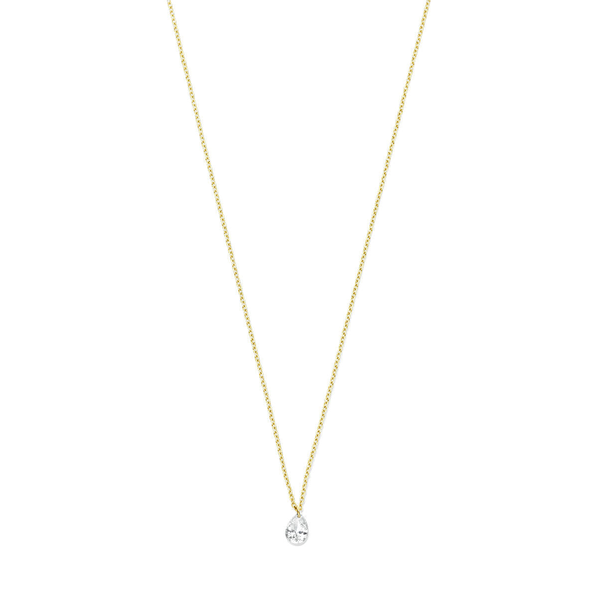Naszyjnik z diamentem o wadze 0,20 ct, wykonany z 18K żółtego złota, długość 40-42-44 cm.