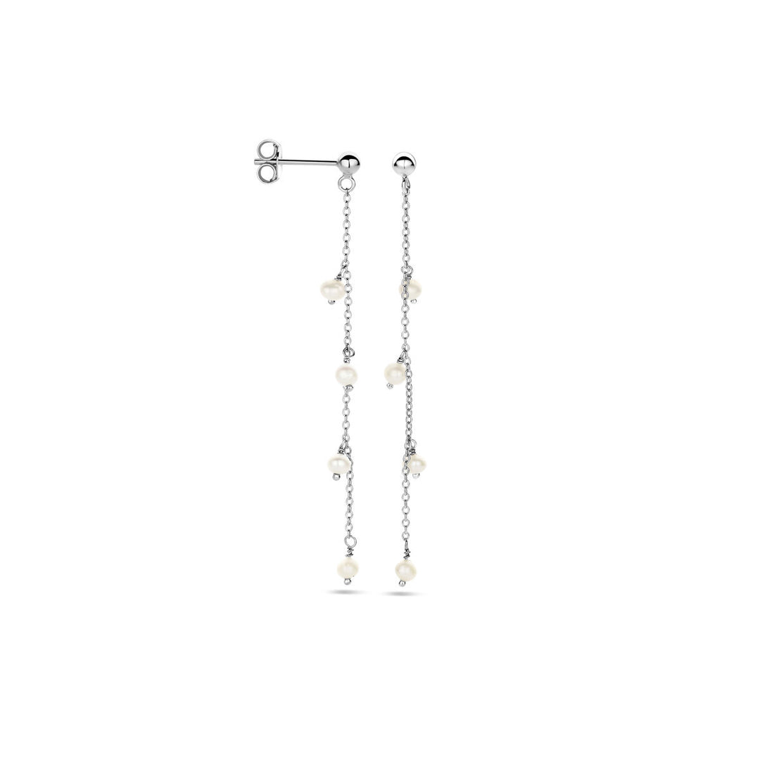 oorhangers parel zilver gerhodineerd