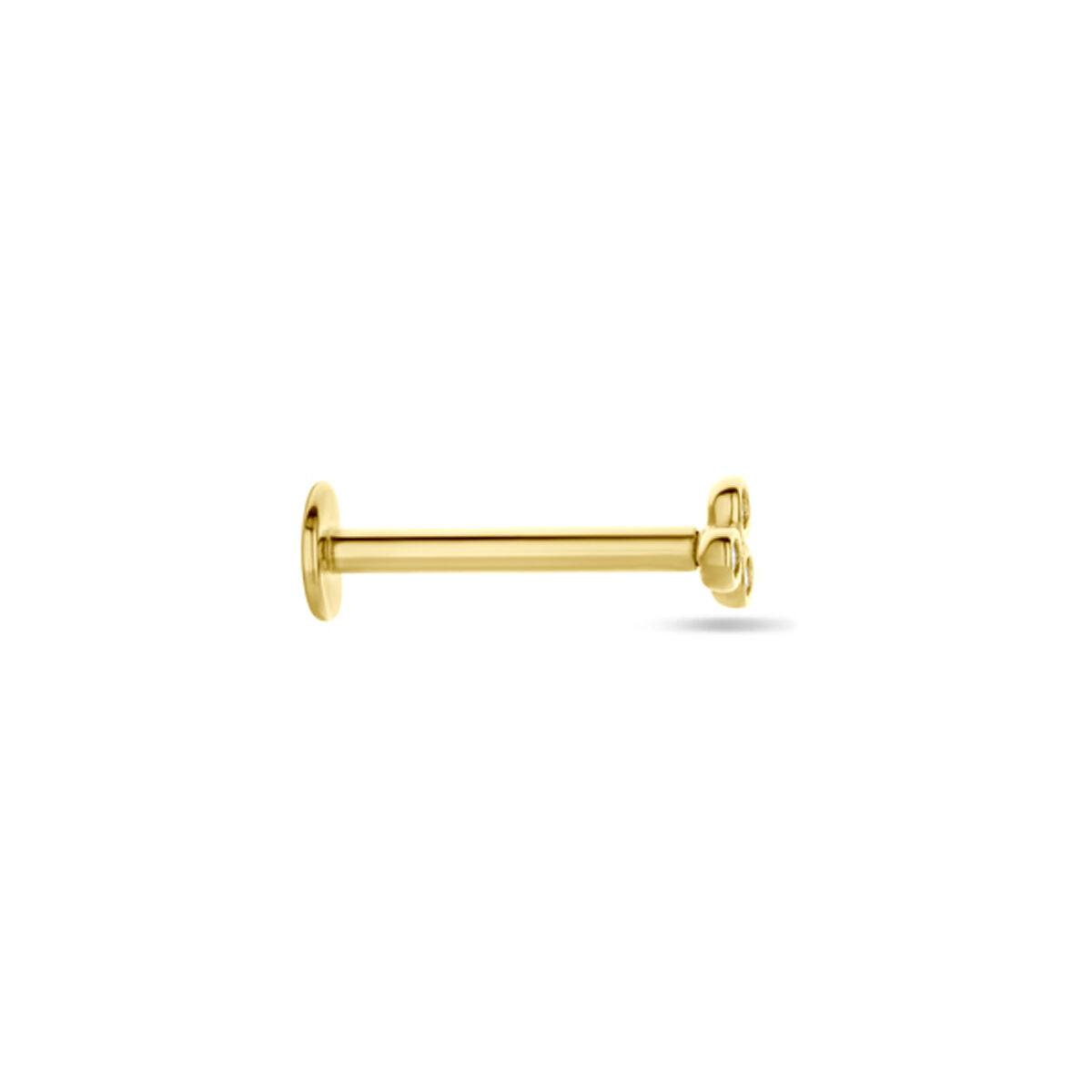 piercing z cyrkonią 3 mm 14K żółte złoto