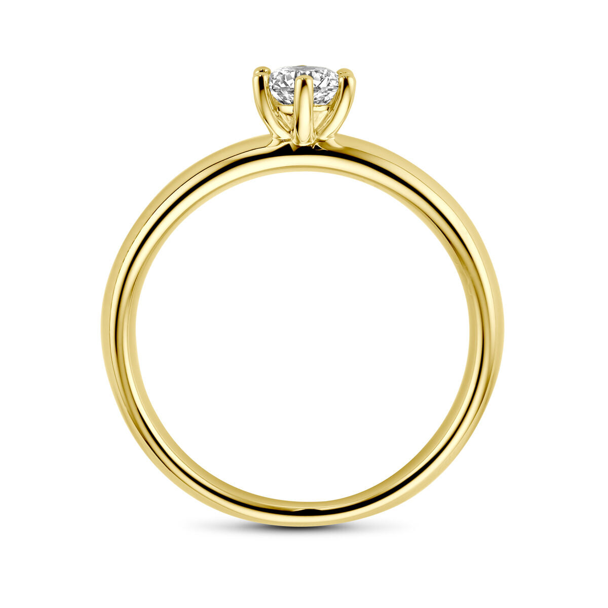 pierścionek z diamentem 0.33ct h si 14K żółte złoto