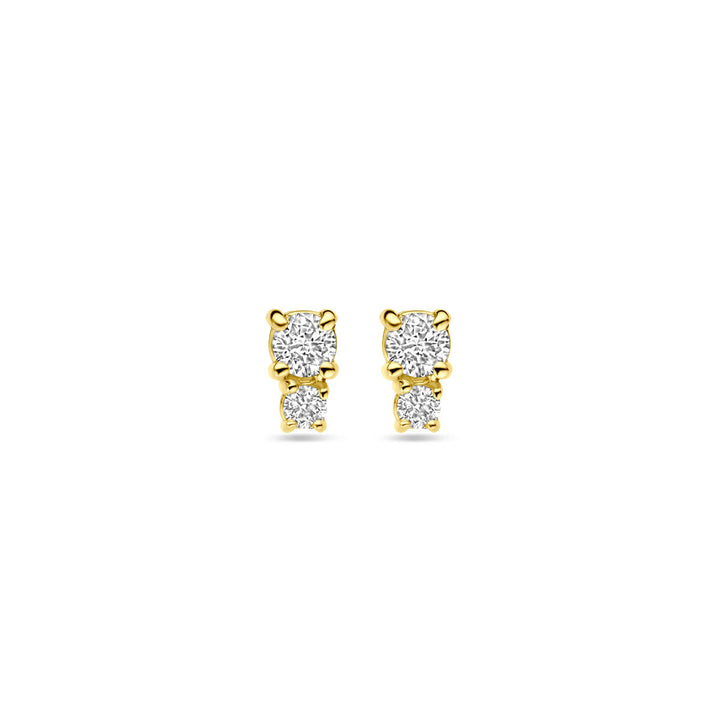 oorknoppen diamant 0.26ct (2x 0.13ct) h si 5,5 mm 18K geelgoud