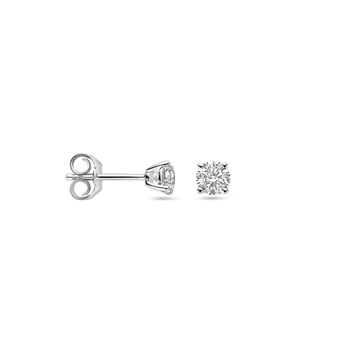 kolczyki wkrętki diament lab grown 0.5ct (2x 0.25ct) h si 4 mm 14K białe złoto