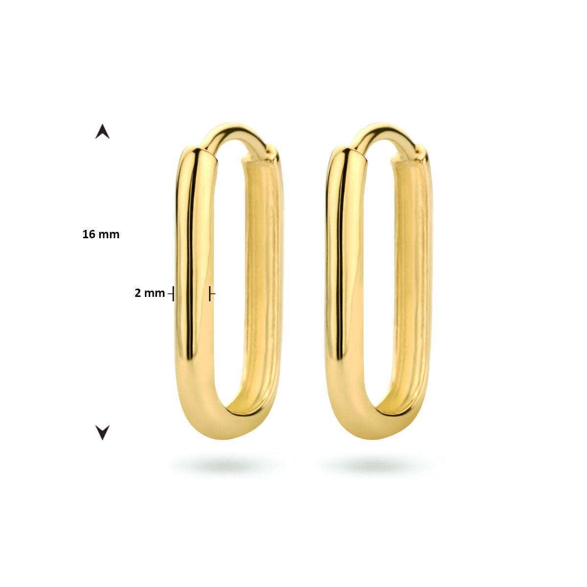 kolczyki koła paperclip 16 mm 9 karat