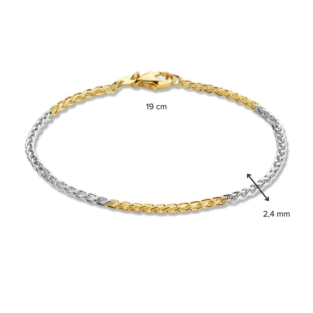 Elegancka bransoletka 14-karatowa dla damskich – Żółte/Białe Złoto