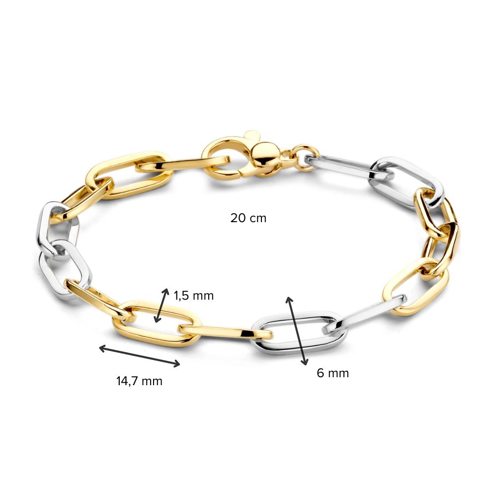 Bransoletka z 14-karatowego żółtego/białego złota damska – 20 cm – Luksusowa i Ponadczasowa