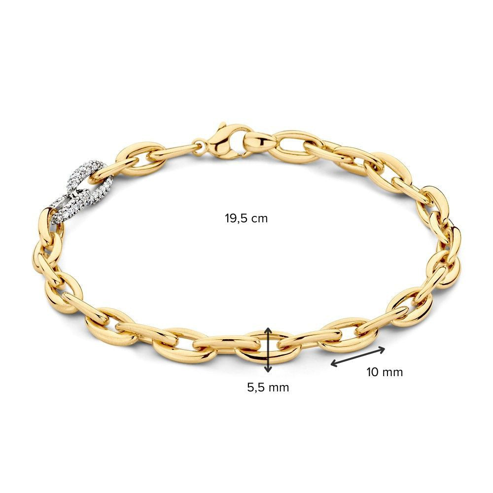 Luksusowa Złota Bransoletka z Ogniwami z 0,50 ct Diamentami – 14-Karatowa Elegancja dla Damskich