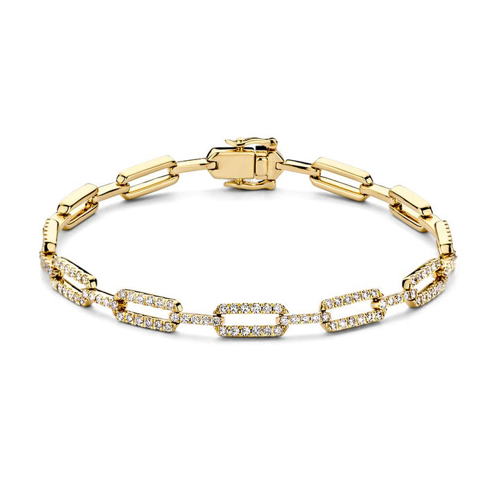 Geelgouden Armband met Diamanten – 14 Karaat Goud, 1.00 Karaat Diamant, Luxe Armband voor Dames