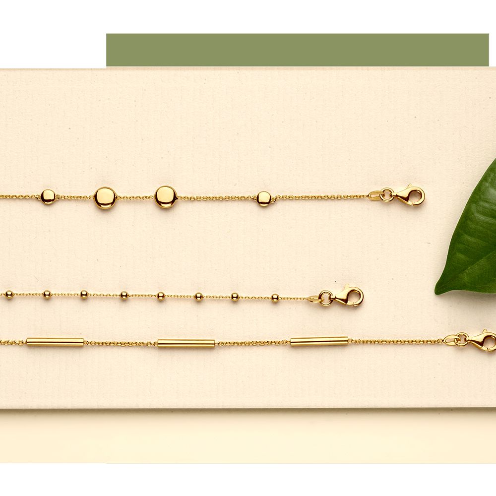 Żółte Złoto Bransoletka – 14 Karat Złoto, Wyrafinowana Bransoletka dla Damskich, 19 cm