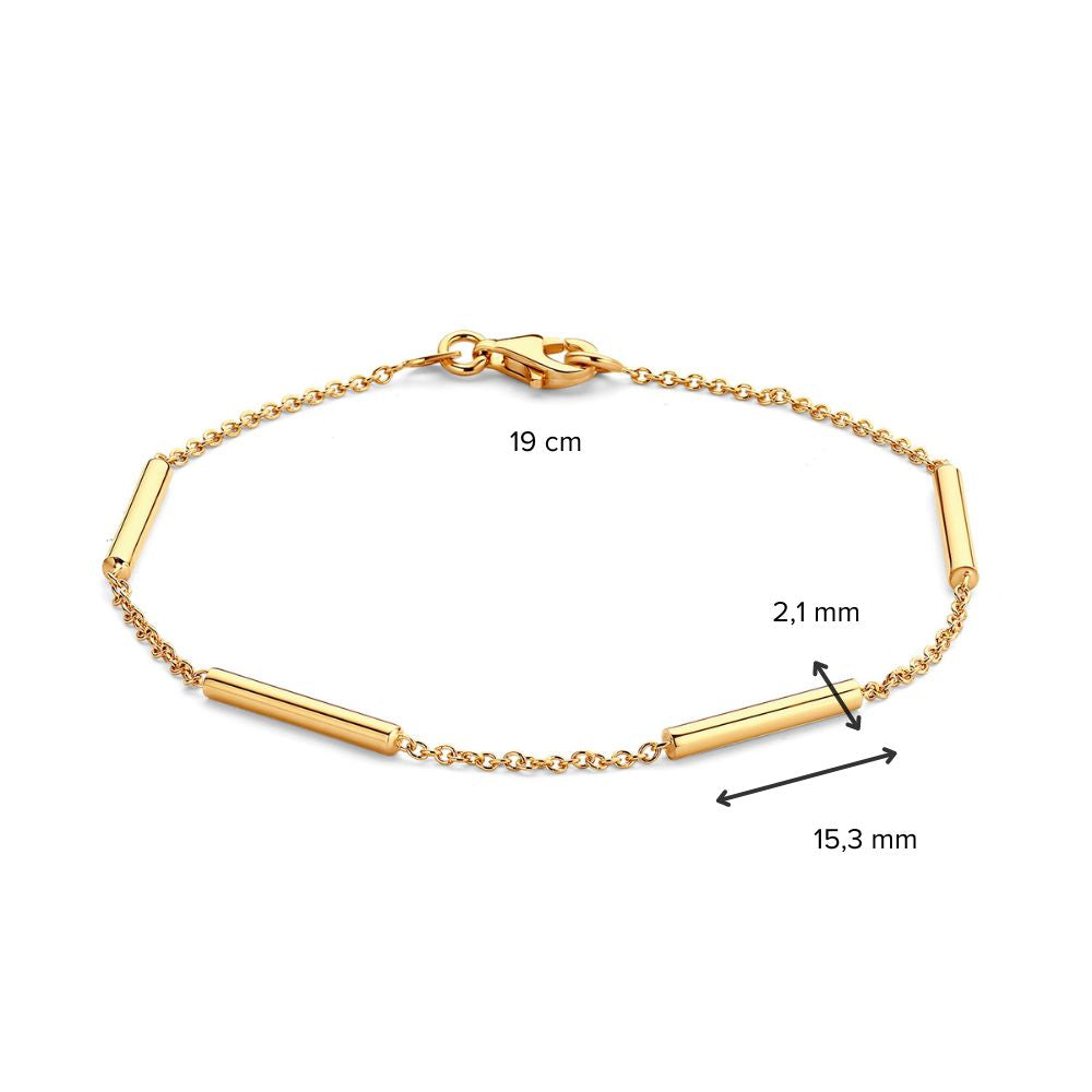 Żółte Złoto Bransoletka – 14 Karat Złoto, Wyrafinowana Bransoletka dla Damskich, 19 cm