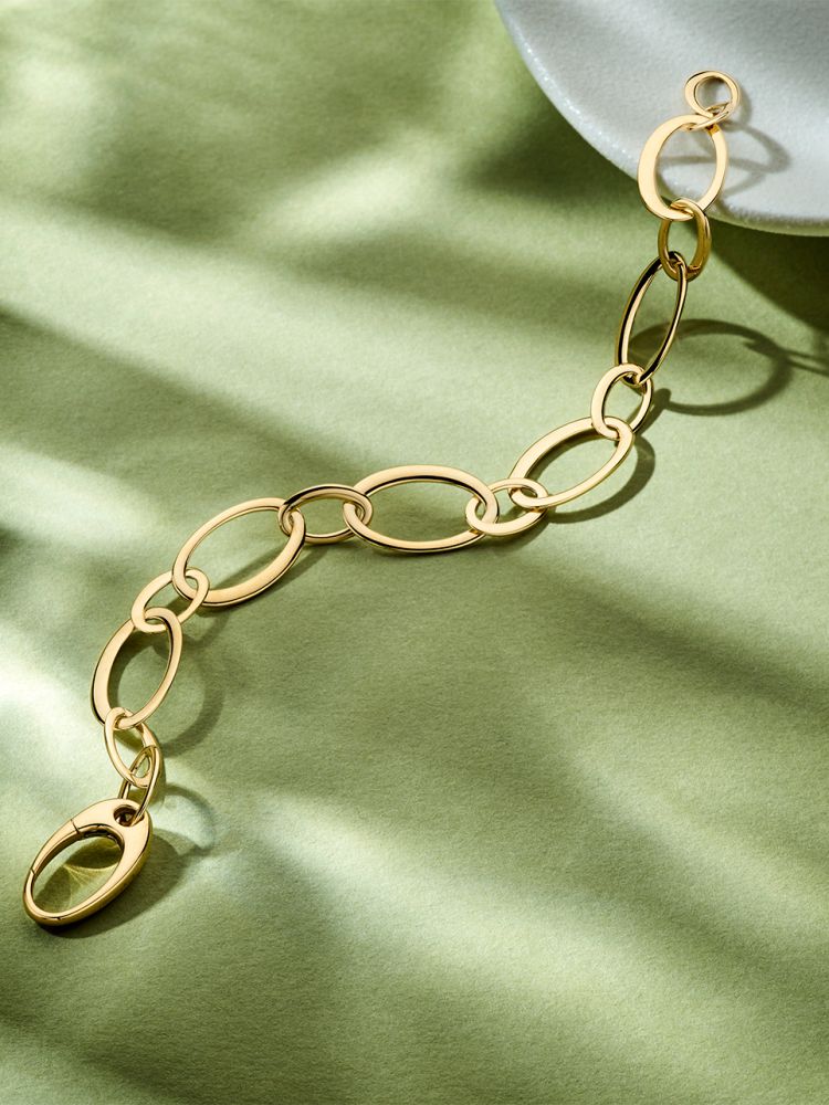 Żółtozłota Bransoletka z Płaskimi Ogniwami, 14 Karat, 10,3 g, 20 cm