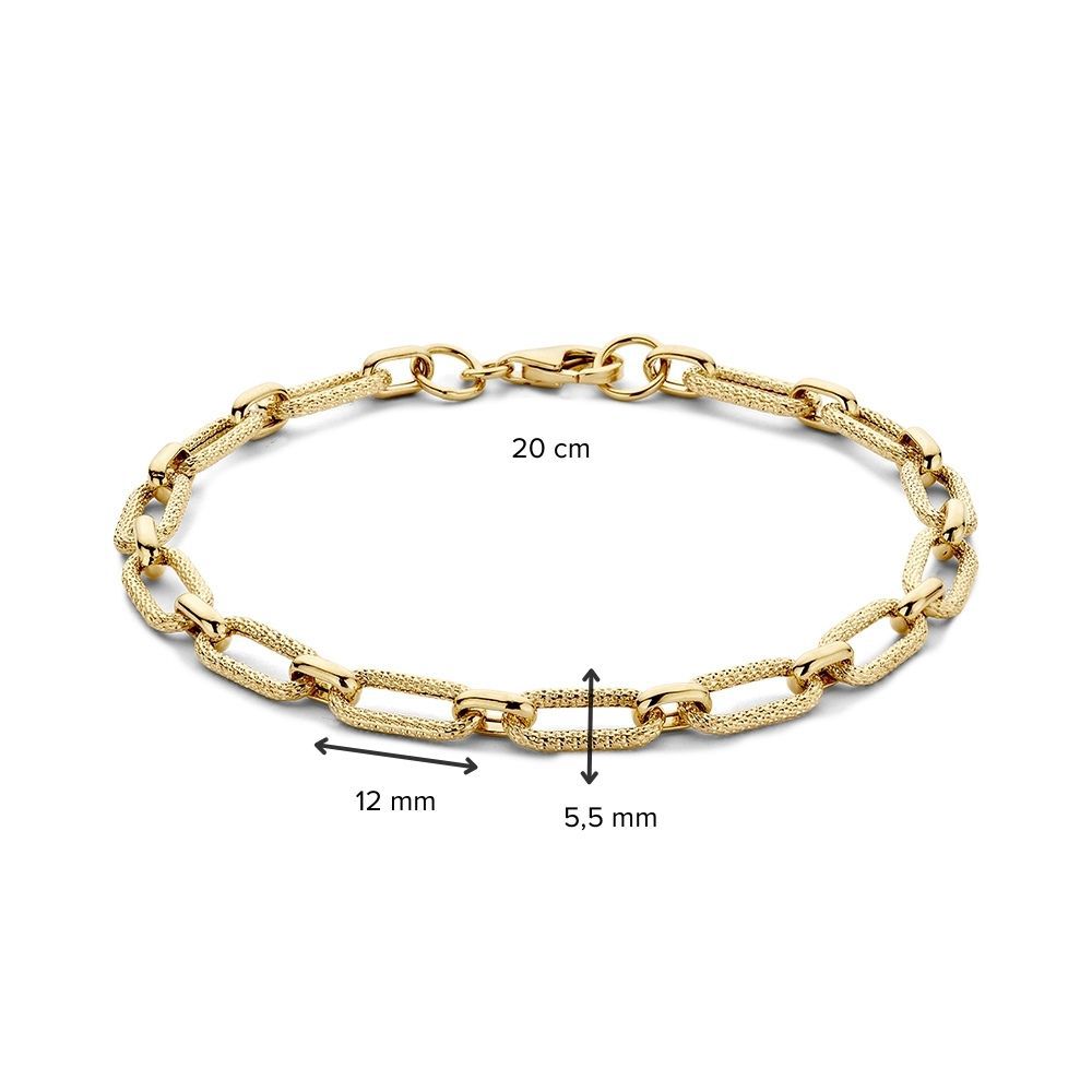 Żółtozłota bransoletka z ozdobnymi ogniwami, 14 karat, 4,0 g, 19 cm