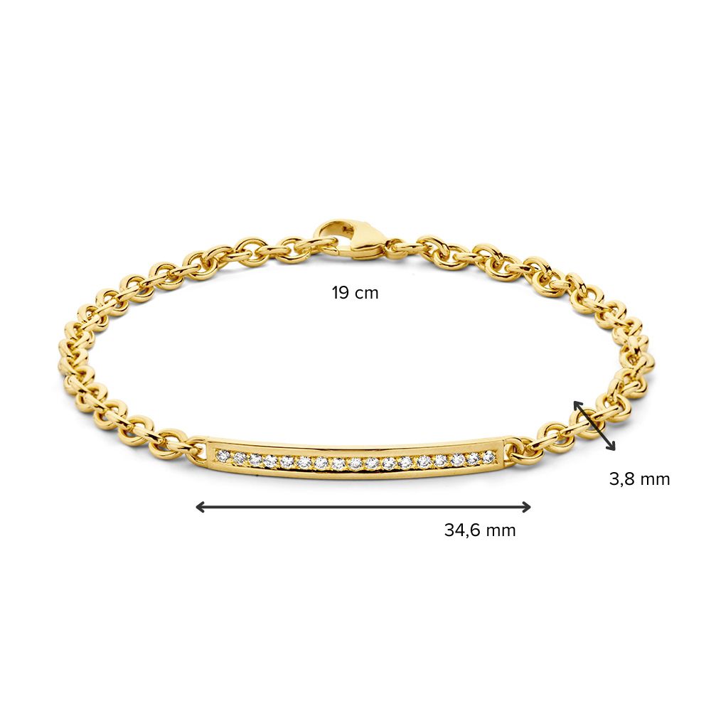 Żółte Złoto Bransoletka z Diamentami 14 Karat, 0,25 crt – 19 cm
