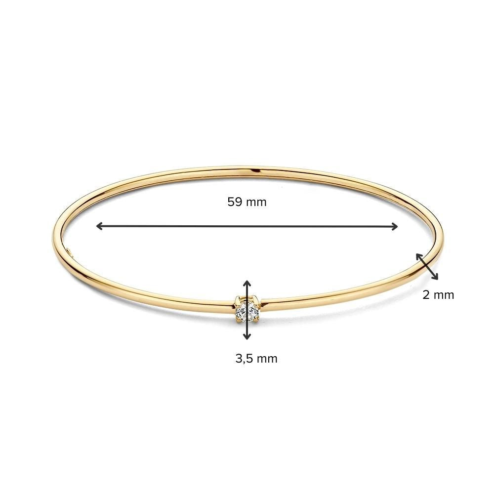 Żółtozłota bransoletka z cyrkonią – 14 karatowa damska bransoletka 19 cm