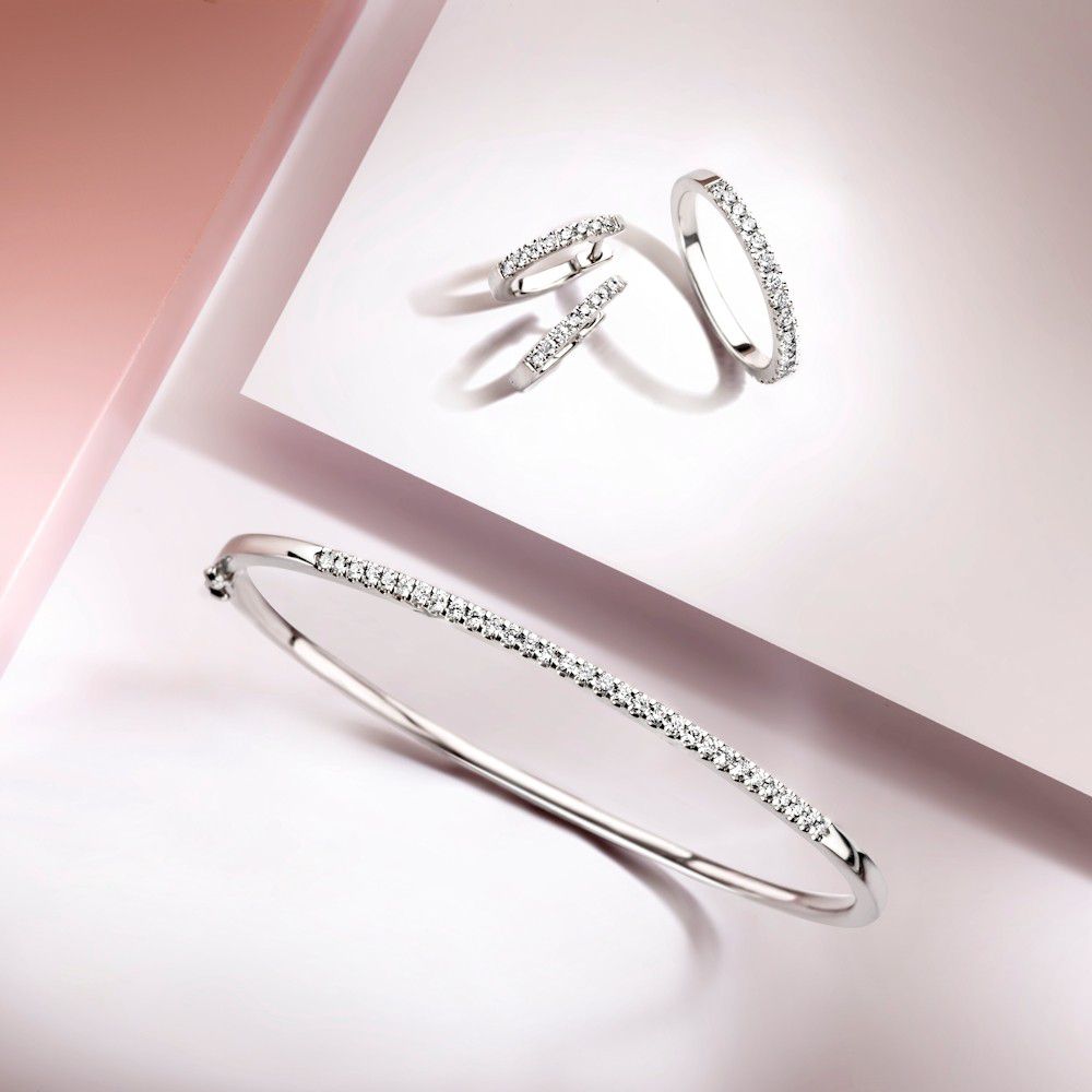 Bransoletka z Białego Złota z Diamentami 0.96 crt - Elegancki Damski Dodatek 14 Karat