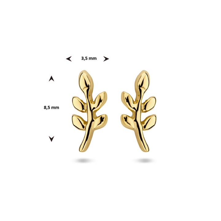 oorknoppen blad 1 micron zilver verguld (geel)