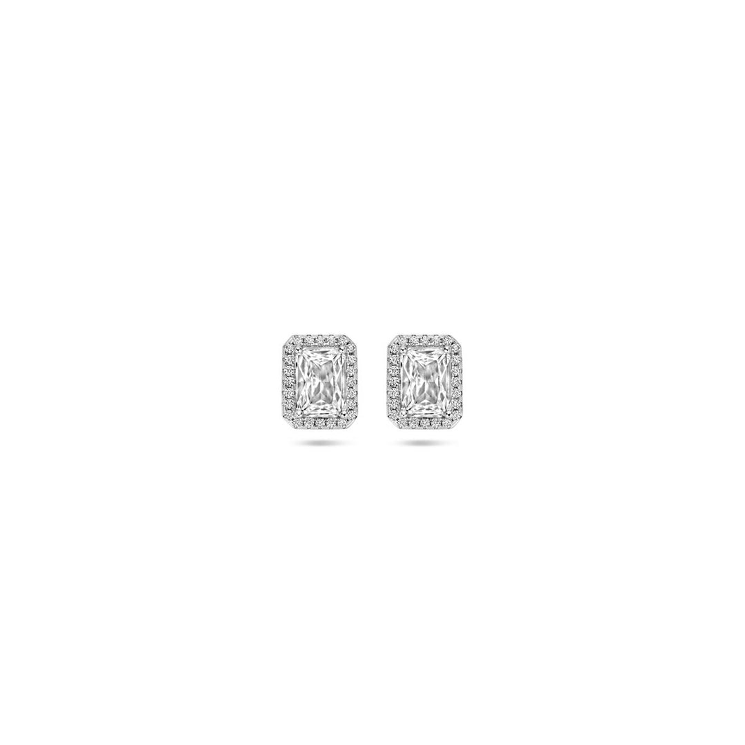 oorknoppen zirkonia 9,5 mm zilver gerhodineerd