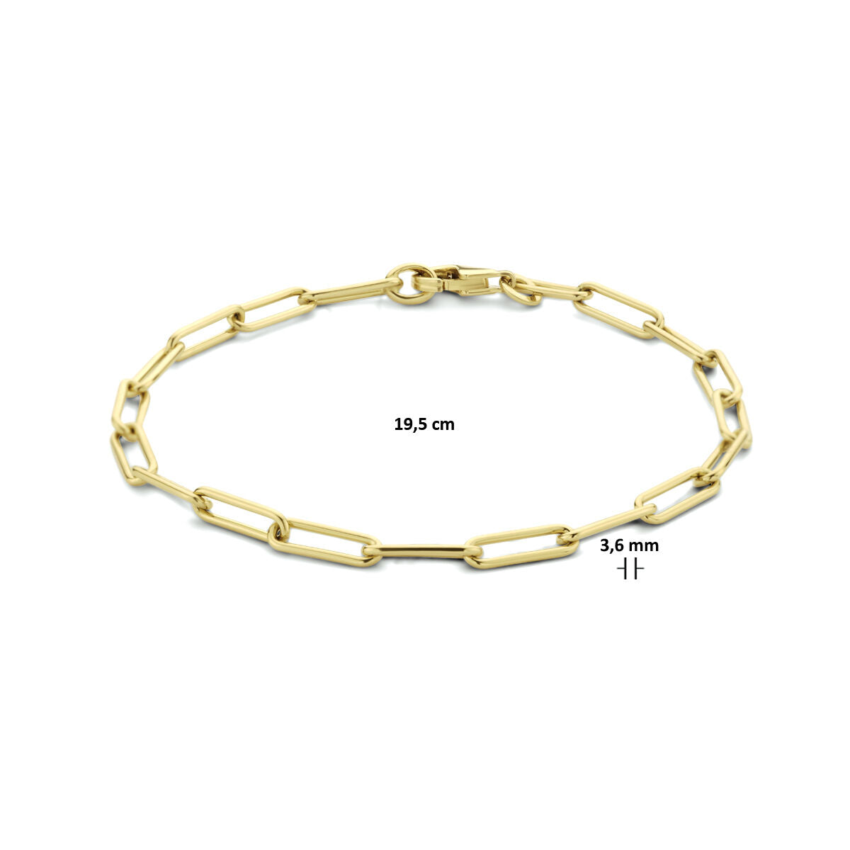 Bransoletka damska paperclip okrągła masywna 14K