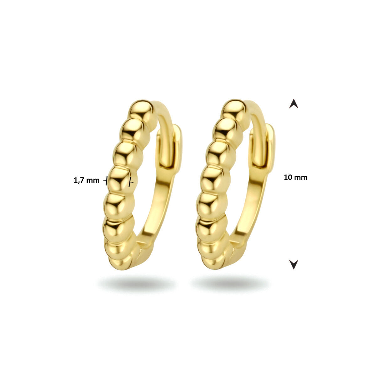 1test kolczyki koła kuleczki 14K żółte złoto
