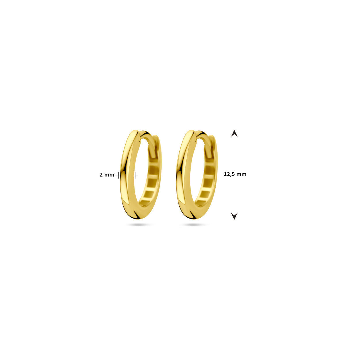 kolczyki koła 12.5 mm 14K żółte złoto