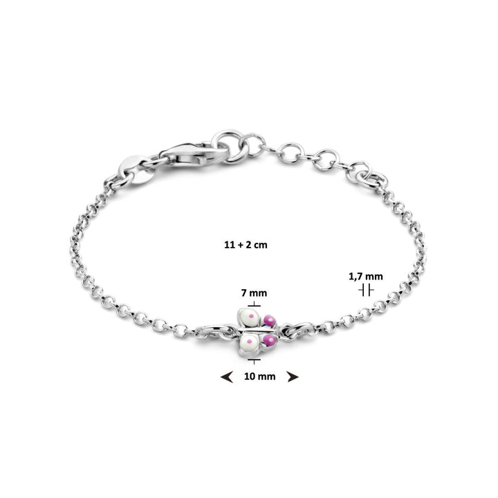 armband vlinder 11 + 2 cm zilver gerhodineerd