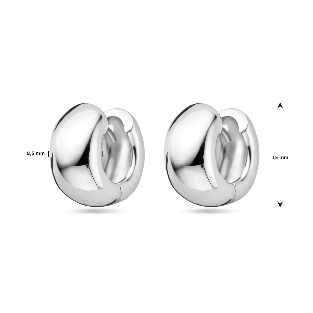 kolczyki koła 15 mm srebro rodowane