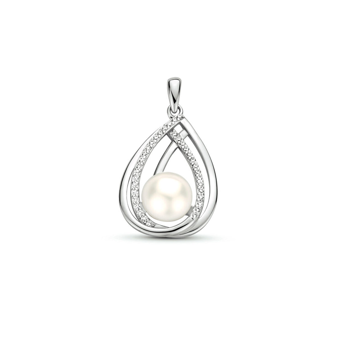 hanger parel zirkonia zilver gerhodineerd