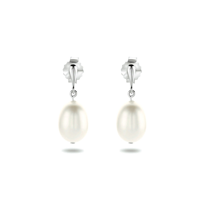 oorhangers parel zilver gerhodineerd