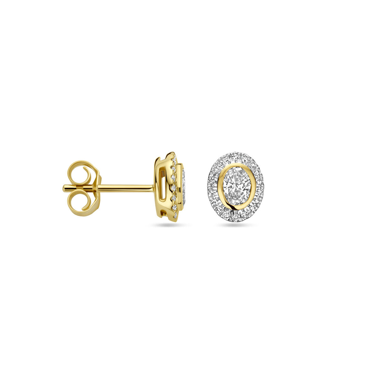 kolczyki wkrętki diament 0.50ct (2x 0.25ct) h si 7,5 mm 14K żółte złoto