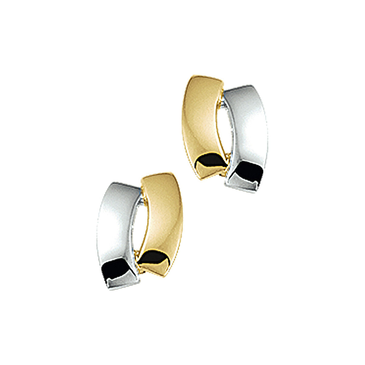oorknoppen 14K bicolor goud geel/wit
