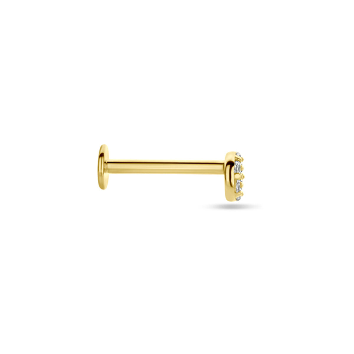 piercing z cyrkonią 3,5 mm 14K żółte złoto