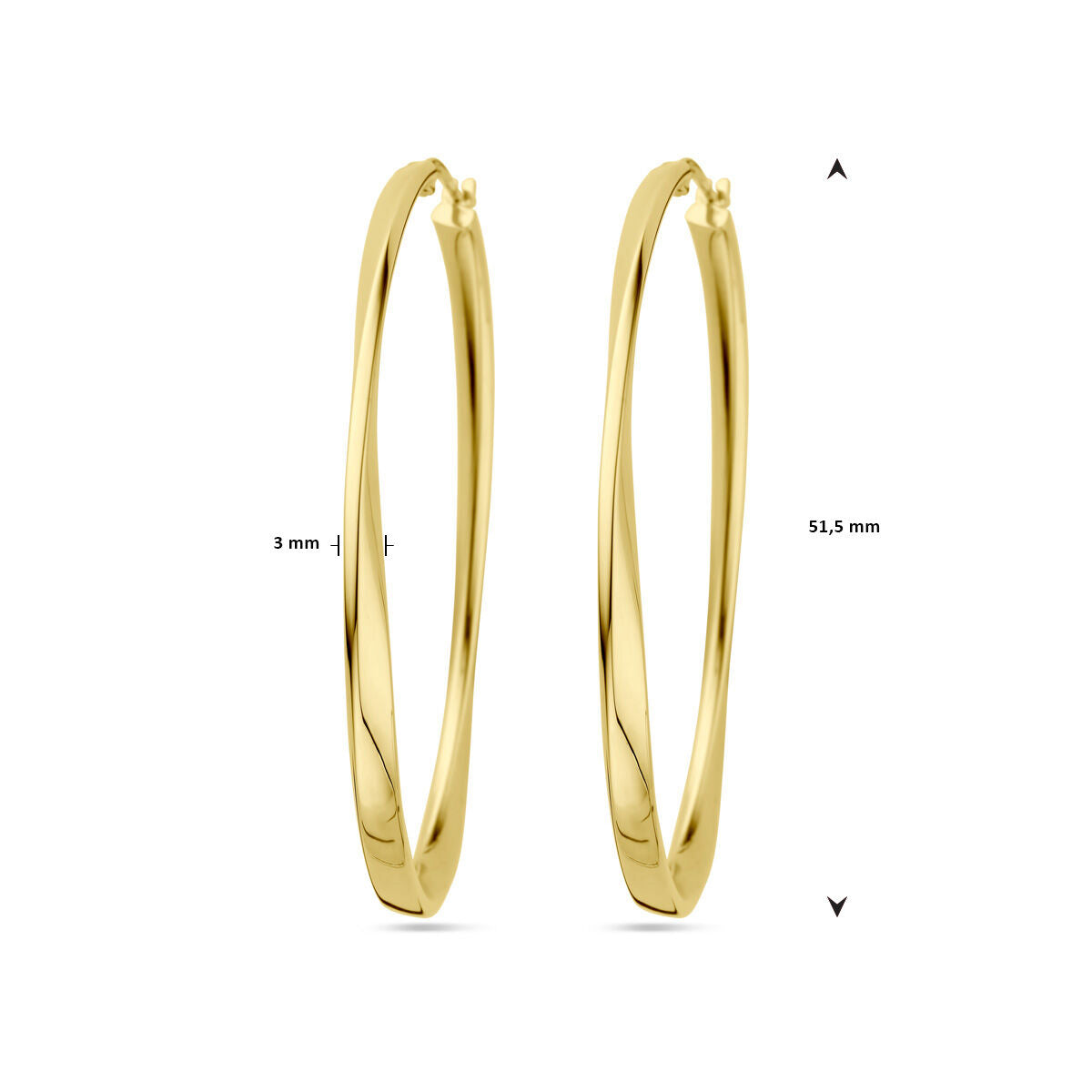 kolczyki koła 14K żółte złoto